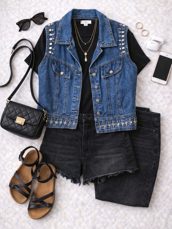 Gordon & James Other - Gordon & James Vintage Studded Denim Vest with Accents Medium Westen Rock
